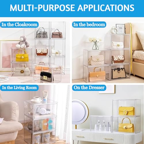 Image of Portable Plastic Shoe Rack Organizer with Door, Shoe Storage Cabinet Adjustable Shoe Storage Organizer Stackable Shelf (Transparent, 1 pcs)