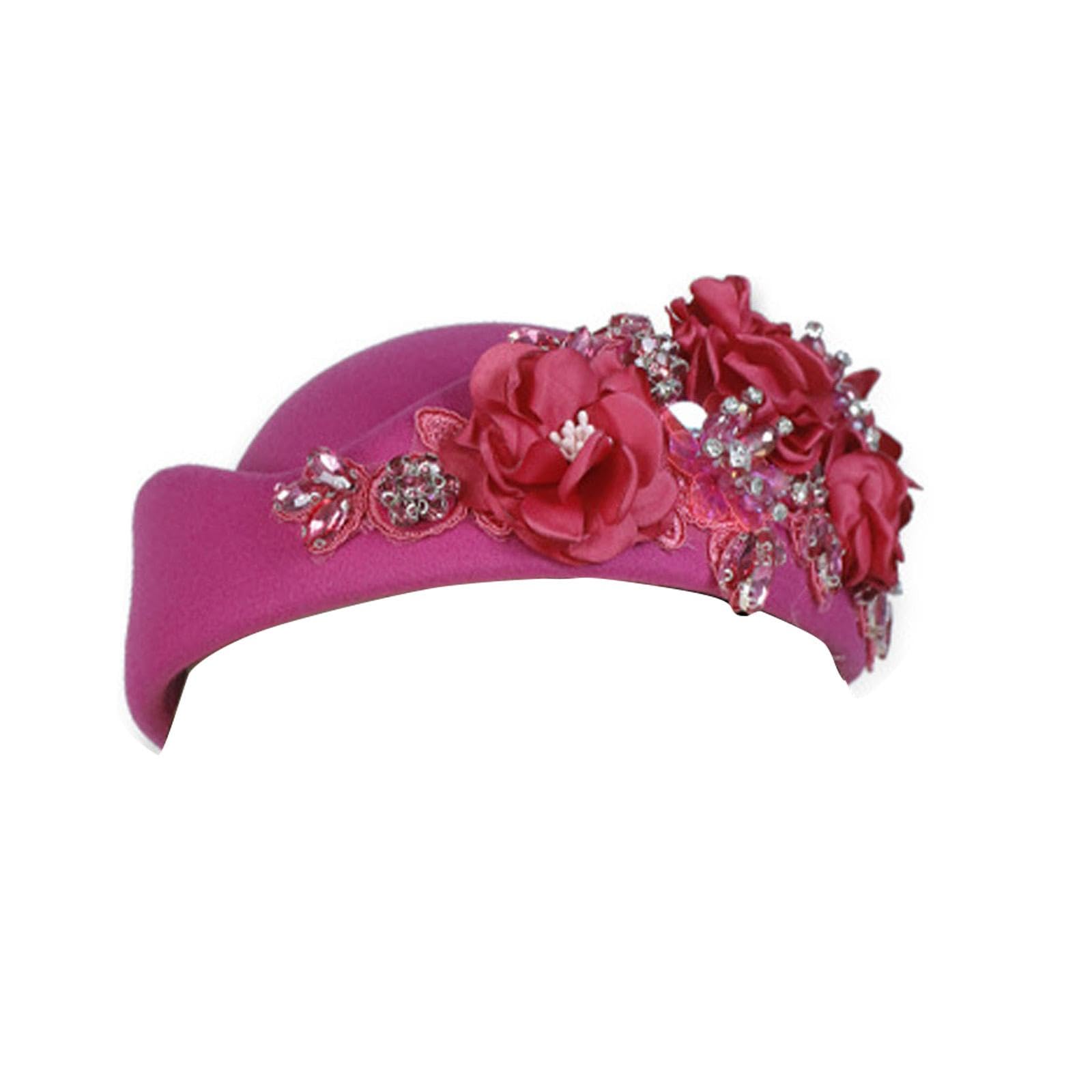 MICFENY Vintage Aircrew Berets With Embellished Design Soft Fabric Unisex Headwear Lightweight 11 Color