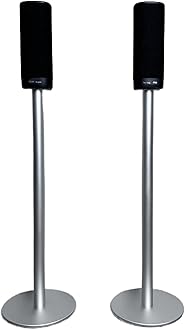 Speaker Floor Stand is Compatible with Harman Kardon Citation 5.1/Surround Rear Surround Sound System Made of Aluminum Alloy Material, with Screw Fixation and Hidden Wire Design (Silver Pair)