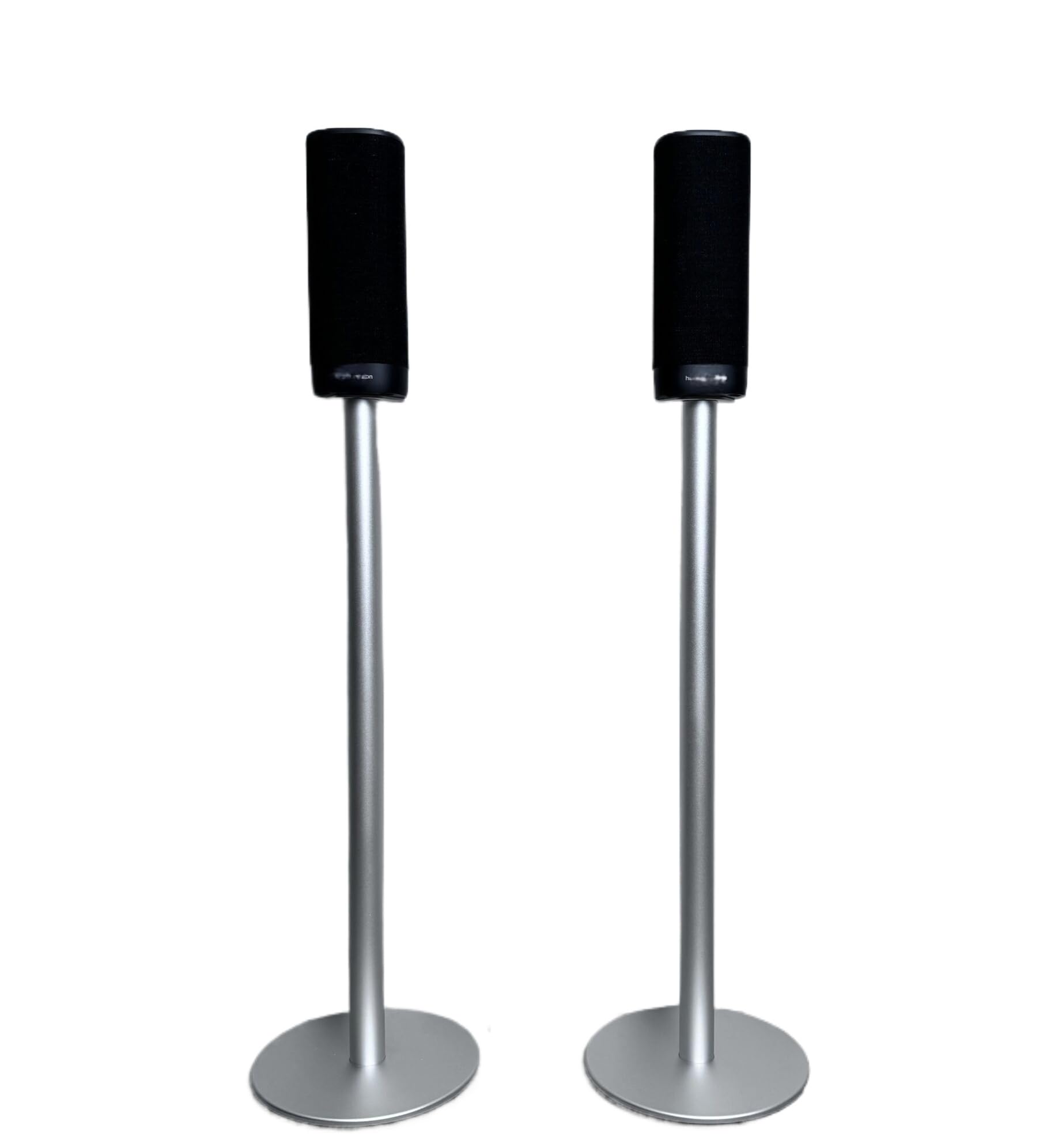 Speaker Floor Stand is Compatible with Harman Kardon Citation 5.1/Surround Rear Surround Sound System Made of Aluminum Alloy Material, with Screw Fixation and Hidden Wire Design (Silver Pair)