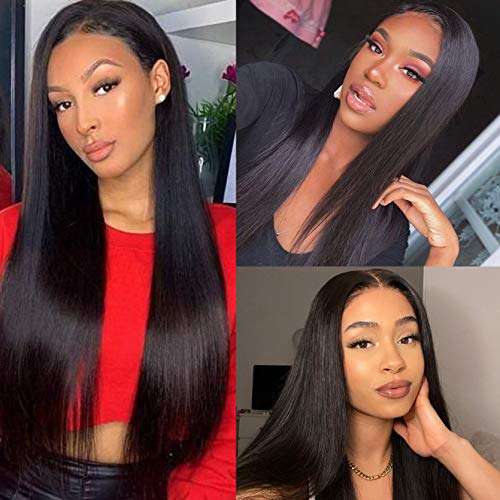 human hair wigs lace front human hair wigs 13x4 straight human hair wig 150% Density glueless lace front wigs for black women human hair(16Inch)