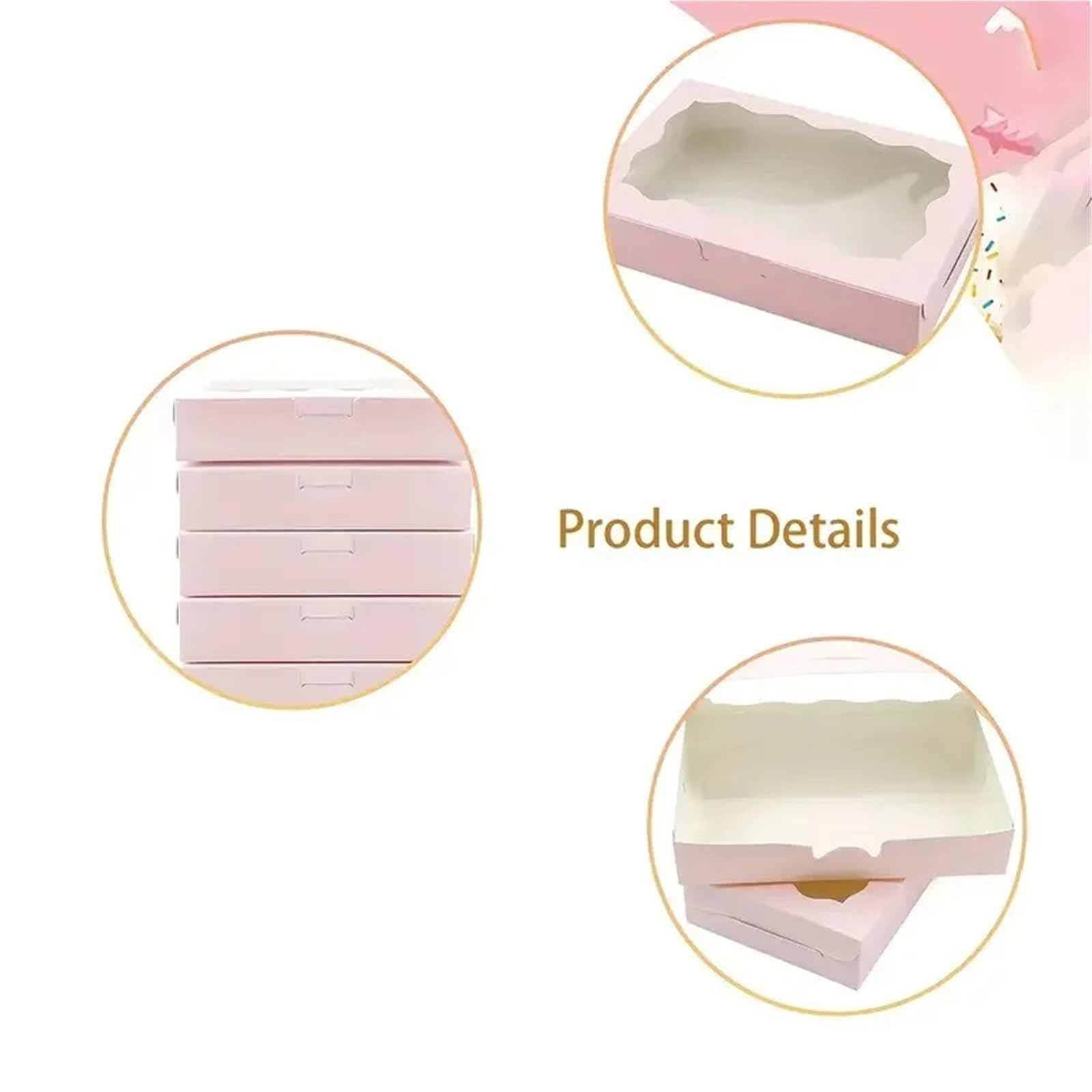 Scatola Regalo Confezione regalo in carta da 10/30/50 pezzi con vetrina | Adatto for matrimoni, compleanni, vacanze, festa della mamma e altre occasioni(Brown,50pcs)