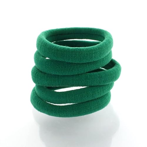 My Lello Bandas elásticas grandes y gruesas para cola de caballo sin costuras, color verde esmeralda, 100 unidades