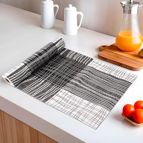 Kuber Industries 5 Meters Waterproof & Durable Kitchen Mats for Shelf Liner Roll | Wipeable Fridge Sheets for Shelves Cabinet Drawer | Linings - Black & Grey (B0DH86QHD7) Amazon Price History, Amazon Price Tracker
