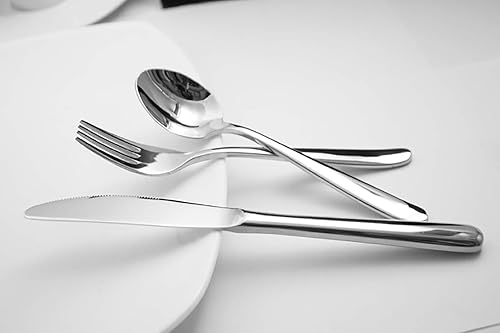 Miniatura 5 de VANRA Juego de cubiertos para niños de 3 piezas de acero inoxidable 1810 para niños, juego de cubiertos plateados, cubiertos para niños (acabado