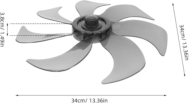 Hemoton 14 Inch Electric Fan Blades Replacement for Standing Pedestal Fan 7-Blade Plastic Propeller with Set Screws Compatible with 1.49 Inch Shaft