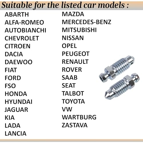 AERZETIX - C70786 - Satz von 2 Ventilen Entlüftungsschraube M8x1.25 - kompatibel mit Peugeot Citroën Alfa-Romeo Dacia Vw Mercedes-Benz Fiat Ford Renault Opel Toyota Mazda Honda - OE-Nummern 4428.40