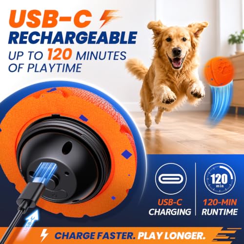 Smart Interactive Dog Toys, Automatic Rolling Ball with 3 Interactive Modes - image 4