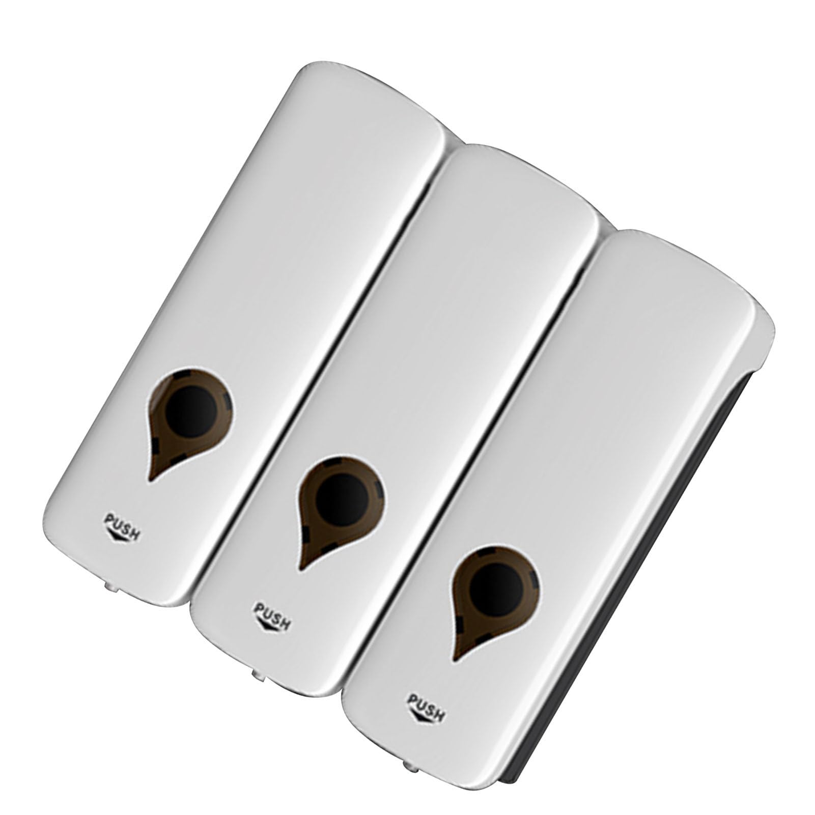 Jenngaoo Dispensador de jabon Manual de Pared 3x200ml, con Bomba antigoteo de plastico ABS Recargable para Bano Cocina