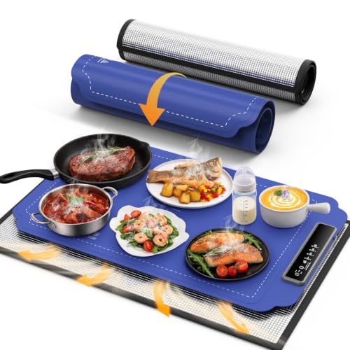 Warming Mat for Food, Electric Warmer Mat with Heat Resistant Pad