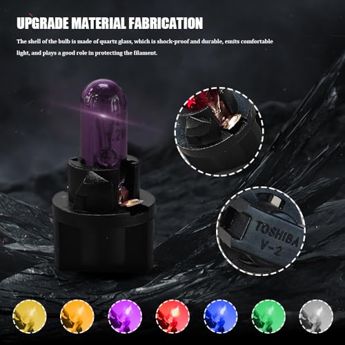 10PCS Lámparas LED T5 para Tablero de Auto, 12V, Violeta miniatura 3