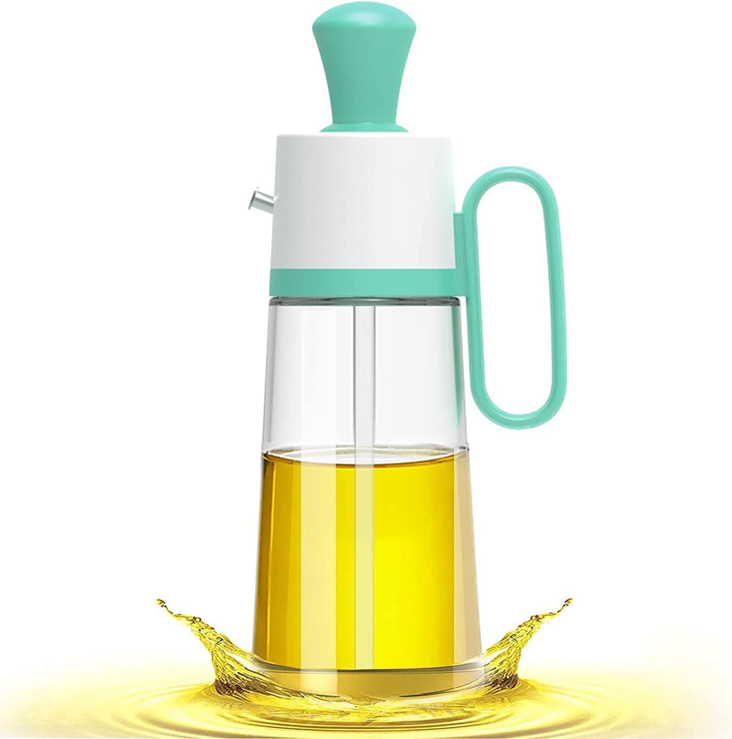2 in 1 Olive Oil Bottle Seasoning Container Oil/Honey/Vinegar Dispenser Bottle for Kitchen Cooking (550 Ml, MultiColor)