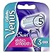 Gillette Venus Extra Smooth Swirl Rasierklingen Damen mit Feuchtigkeitsstreifen für Hautschutz, 3 Ersatzklingen