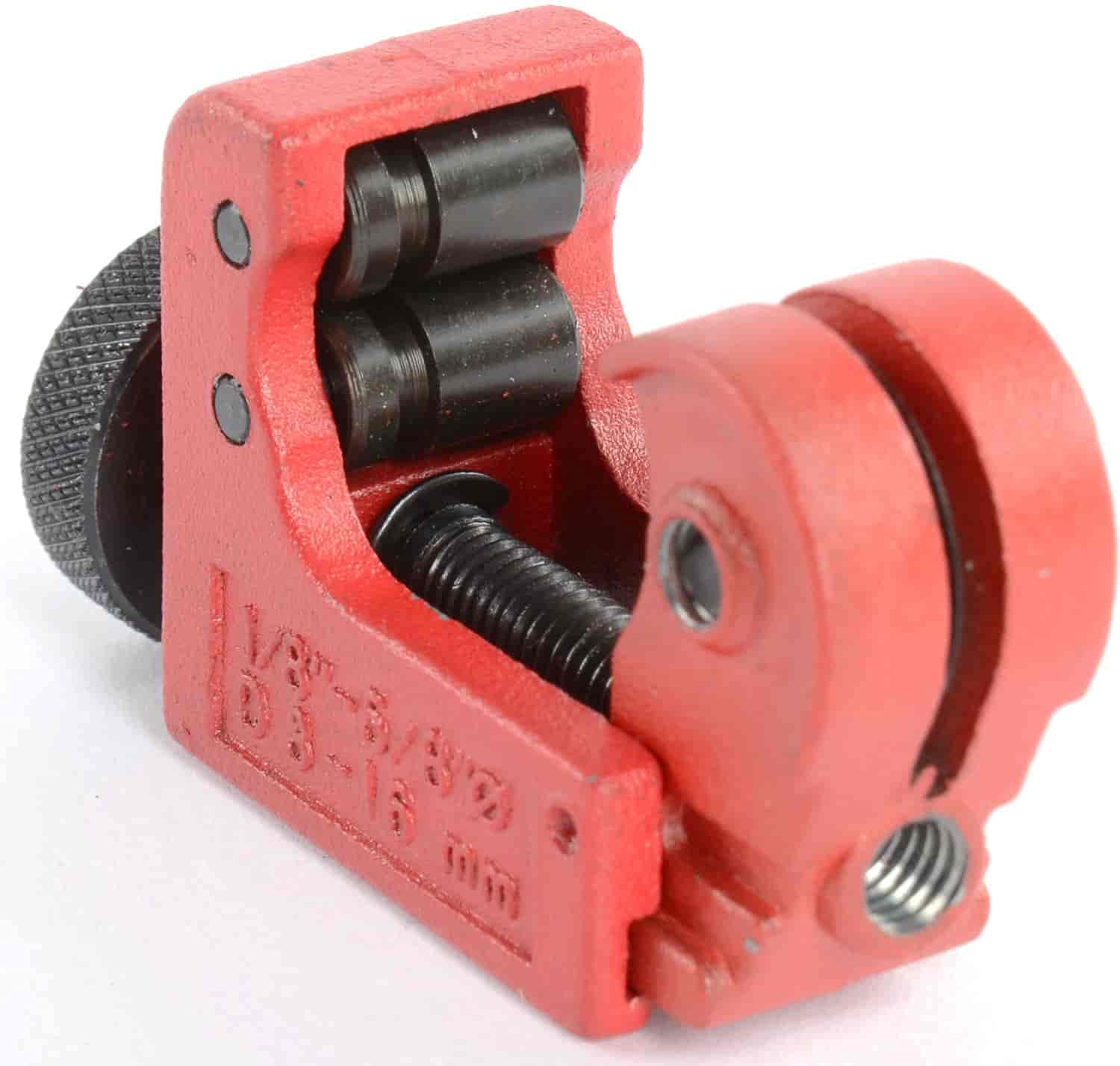 JEGS Mini Tubing Cutter | For 1/8 “ - 5/8 “ OD | Change Out Cutting Wheels With Only A Screwdriver | Includes (1) 3/4 “ Blade