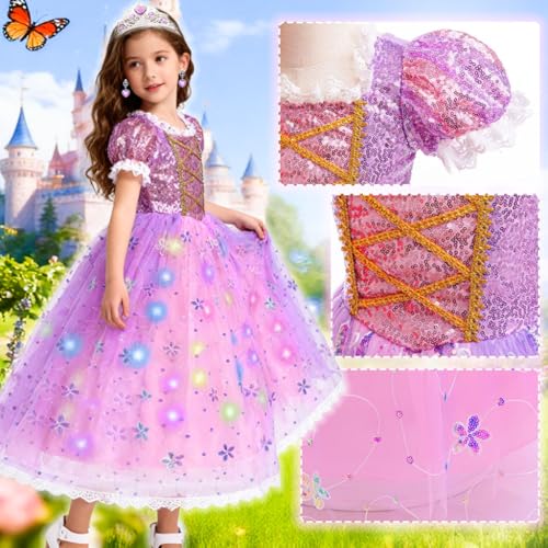 Disfraz de princesa morado para niña 3-4 años miniatura 4