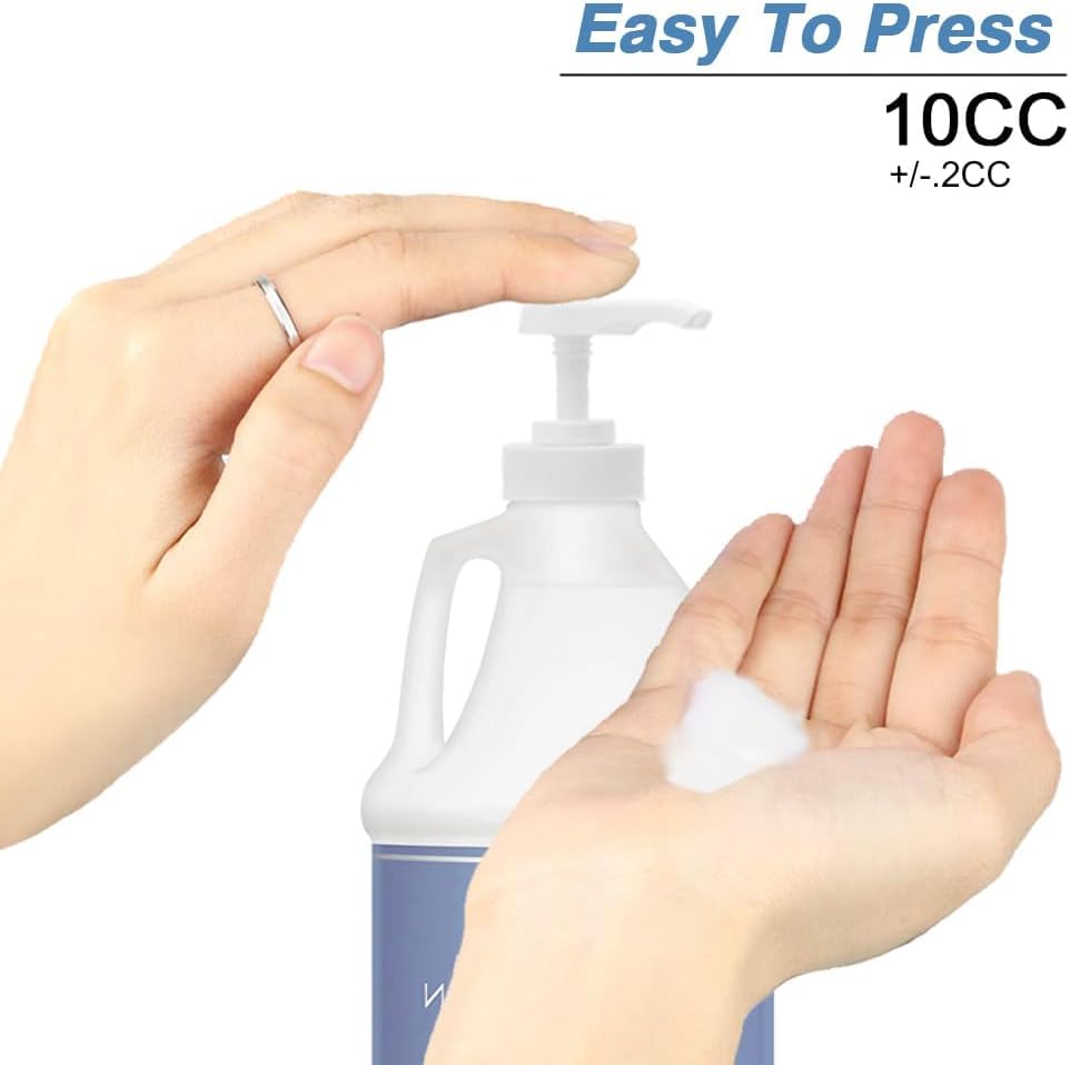 AMORIX 2 Pcs 38-400 Gallon Pump for Jug 10cc Dispensing Gallon Jug Pump Dispenser Lotion Gallon Shampoo Pump Top Replacement Black & White, Fits 1 Gallon Bottle 64oz 128oz Hand Sanitizer Containers2