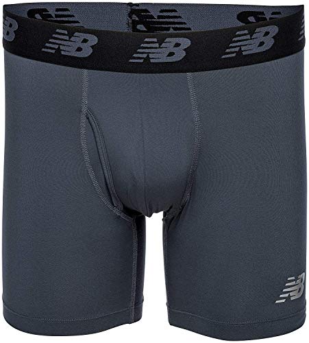 Image of New Balance Men's Performance Boxer Briefs with Fly, Breathable Stretch Underwear, Moisture Wicking, Soft Waistband (3 Pack)