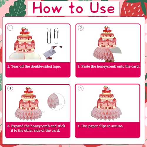 Image of Berry First Birthday Decor - 9PCS Sweet One Birthday Party Decorations Cute Strawberry 1st Birthday Decorations Berry First Birthday Party Table Centerpiece Decor Supplies Baby Girls