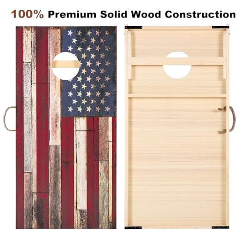 Image of Sportdo 4x2 ft Solid Wood Cornhole Set with 8 Bean Bags, Regulation Size Cornhole Board Set for Adults, Cornhole Game Set for Tailgate Backyard Toss Games Indoor&Outdoor Activities