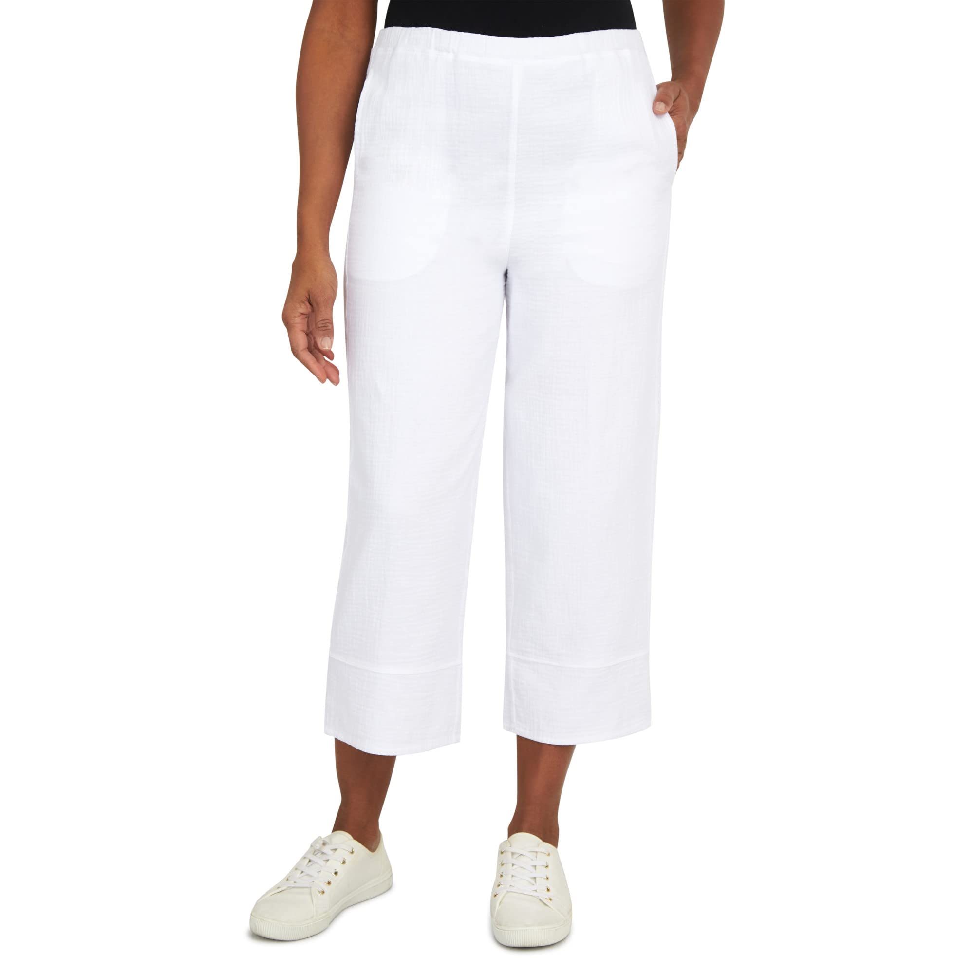 Alfred Dunner Womens Nautical Wide Leg Pant