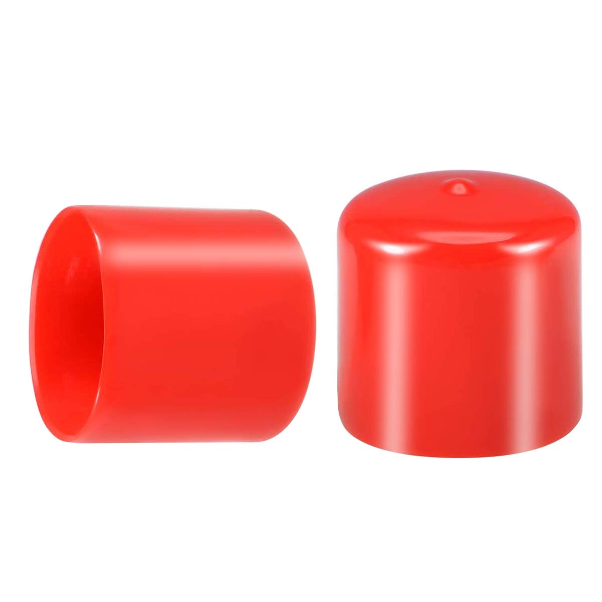 Screw Thread Protectors, PVC Rubber Round Tube Bolt Cap Plastic End Cap Cover Thread Protectors Red, Inner Dia 45mm๏ผ 100 Pcs โ image 1