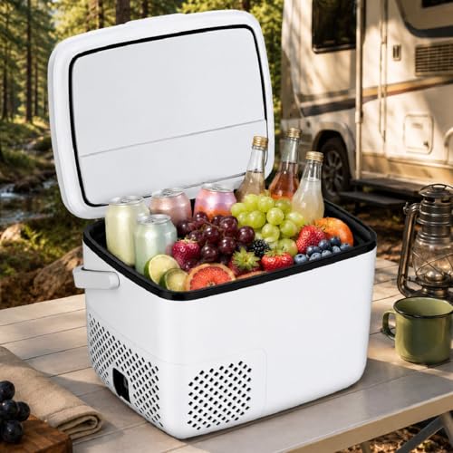 pedenencelia Nevera Portátil para Coche De 12 V, Enfriadora Eléctrica con Compresor De 18 L/19 Qt para Coche, Temperatura Ajustable De -4 °F A 59 °F, Nevera Compacta para Camping