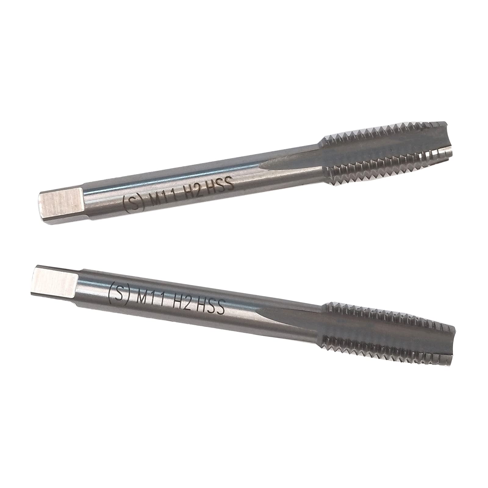 HUAZHICHUN M11×1.5 Metric Hand Tap,Thread Tap Pitch Straight Flutes HSS Right Hand Tap (2pcs)