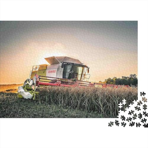 Puzzle de cosechadora de campos agrícolas: rompecabezas de 1000 piezas para adultos