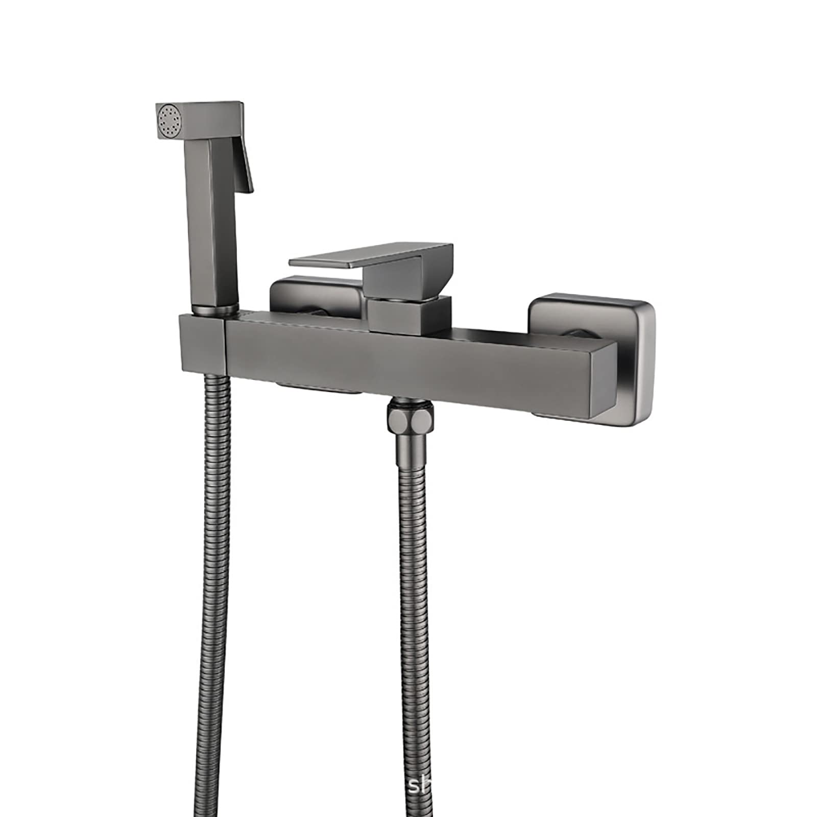 Handheld-Bidet, Graues, wandmontiertes Handbidet mit Windelbrause und Kalt- Warmwasseranschluss for die Toilette(Grey)
