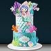 20 PCS Mermaid Cake Toppers with 3D Mermaid Seaweed Folding Fans Shell Starfish Cake Decoration for Kids Girls Birthday Party Baby Shower Supplies (STYLE1)