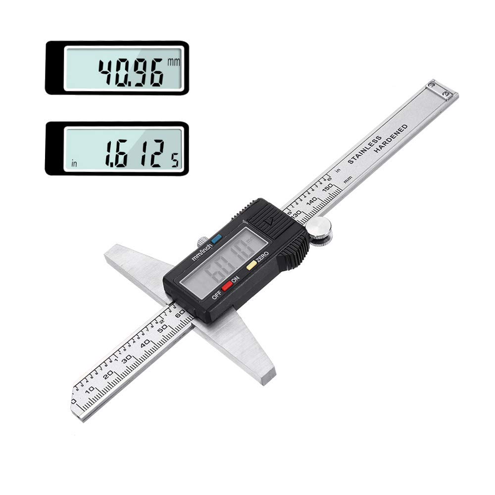 0-150mm Acero Inoxidable Electrónico Digital Profundidad Vernier Calibrador LCD Vernier Calibrador Herramienta de Medición
