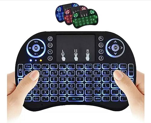 SGelectronix Wireless Mini Keyboard Remote Control Touchpad Mouse Combo Controller with RGB Backlit for Smart TV Android TV Box PC IPTTV 2.4GHz