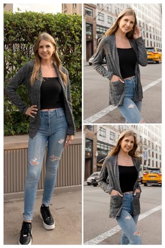 Image of ULTRANICE Cardigan Sweaters Womens Fashion 2025 Spring Lightweight Long Sleeve Casual Tops Clothes Outfits with Pockets