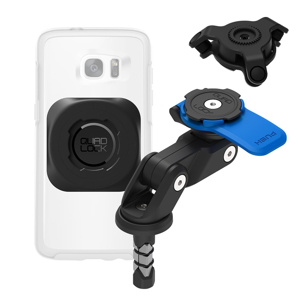 Quad Lock Support de téléphone à tige de fourche pour moto (V2) avec adaptateur universel MAG et amortisseur de vibrations pour smartphones