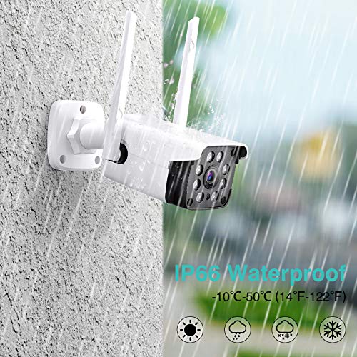 Security Camera Outdoor, 1080P Wifi Surveillance Camera For Home Security, With Night Vision, 8X Digital Zoom, A.i. Motion Detection, Instant Alert, Ip66 Waterproof, 2-Way Audio, Cloud Storage/Sd Card #TOP2