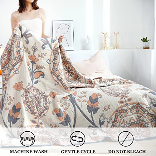 Image of LUTBM Boho Throw Blanket for Bed 60 inchx80 inch, 100% Cotton Cozy Couch Blankets