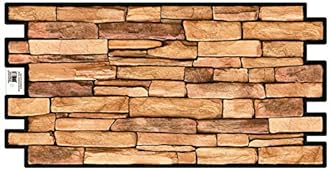 On1shelf 3D Wall Panels Stone Brick Slate Effect Decorative PVC Plastic Cladding (Sand Slate)