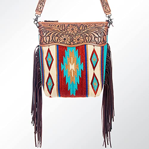 American Darling Large Cross Body Bag Leather Fringe Purse Western Handbags (ADBG206DAR)2