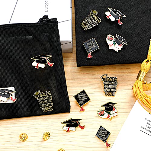Junkin 24 Pcs Graduation Enamel Pins Set 4 Styles 2025 Graduation Gifts Button Lapel Pins Souvenir Emblem Graduate Pin Book Flower Grad Cap and Diploma for College Teacher Congrats Grad Party Favor4