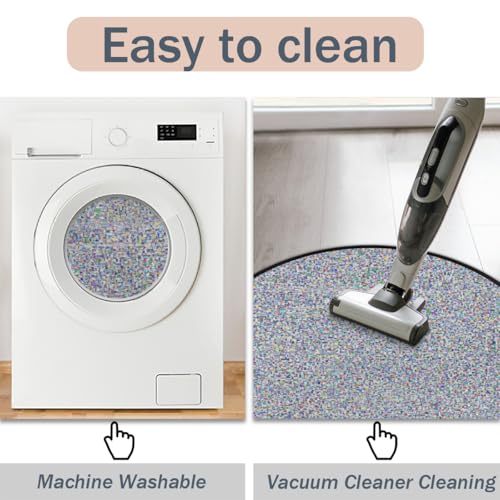 Tapis rond lavable et antidérapant pour chambre à coucher - 5