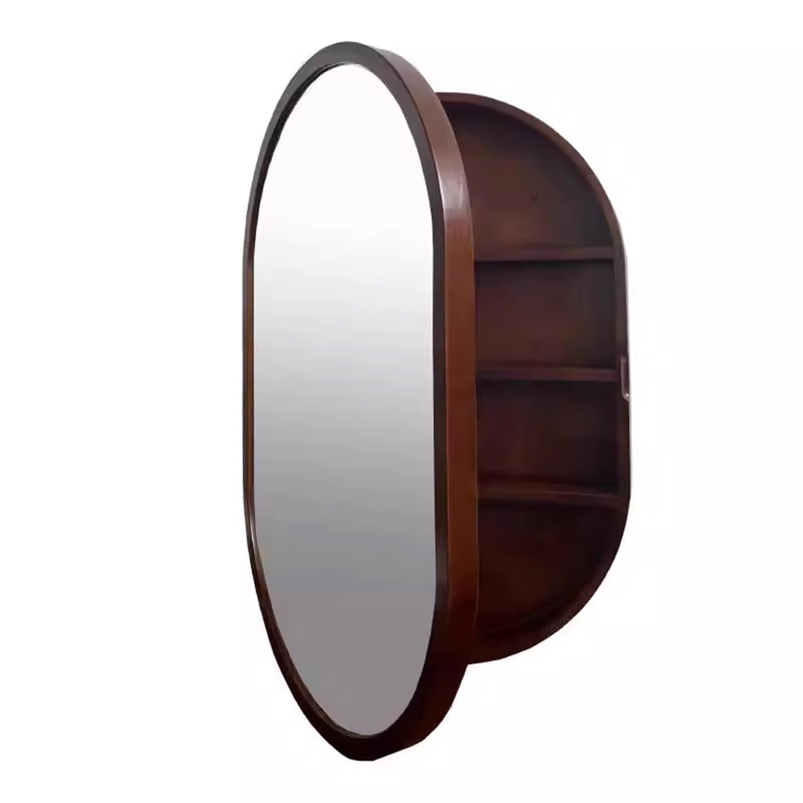 BKSXSOP Wooden Bathroom Wall Cabinet with Mirror, Magnetic Closure, Ideal for Bathrooms, Bedrooms, and Hallways (Brown, 50x10.4x78cm) - Stylish Storage Solution