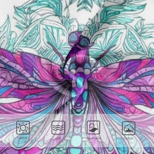 Vibrant Purple Dragonflies Green Toddler Underwear Floral 2t Cotton Little Girl Panties Print Underpants Briefs3