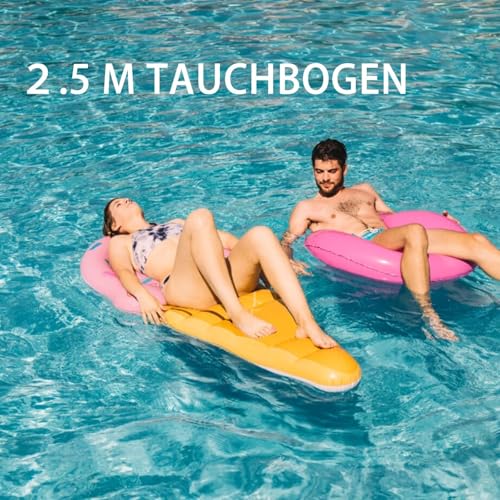 2 Stück 2.5 M Tauchbogen, Pool Spielzeug Pool Zubehör Spaß Tauchspielzeug Schwimmbad Spielzeug Tauchringe Zum Durchtauchen Tauchen Spielzeug Für Unterwasserspiel Tauchtraining（Benutzt ab 15 Jahren）