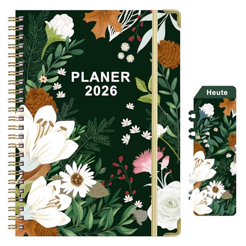 Terminkalender 2026,Kalender 2026 - Terminplaner 2026, Hardcover Wochenplaner 2026 von Januar 2026 - Dezember 2026, A5 Terminplaner mit Einstecktasche, 21.4 cm × 14.6 cm (Blumenmuster) Terminkalender 2026,Kalender 2026 - Terminplaner 2026, Hardcover Wochenplaner 2026 von Januar 2026 - Dezember 2026, A5 Terminplaner mit Einstecktasche, 21.4 cm × 14.6 cm (Blumenmuster)