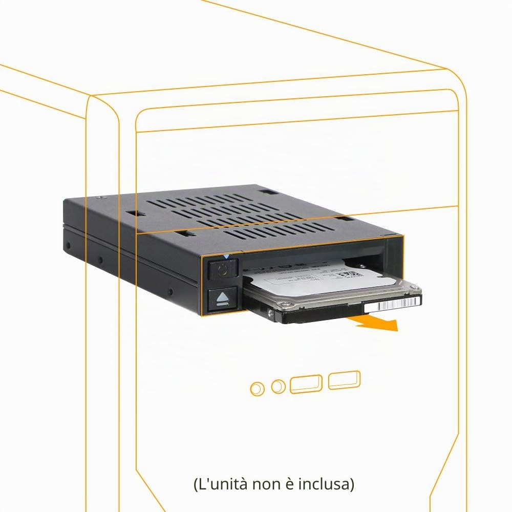 flexiDOCK MB521SP-B 2.5” SSD Dock Trayless Hot-Swap SATA Mobile Rack for Ext 3.5” Bay