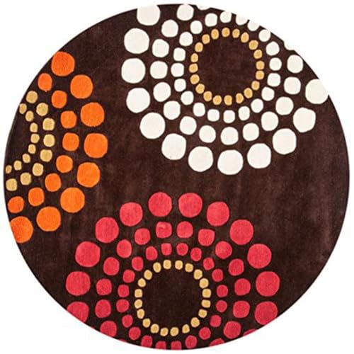 Image of Sifa Carpet Round Handmade Mid-Century Modern Abstract Premium Wool Entryway Foyer Living Room, Bedroom Kitchen Area Rug, Weight -15 Pund, Size-5x5 Feet (60x60 Inch Round)