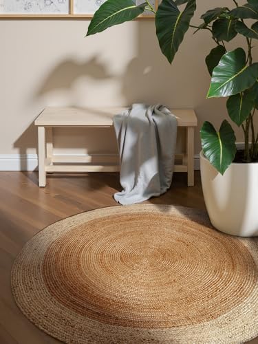 Hanse Home Jutta Juteteppich - Natur Wohnzimmerteppich Rund aus 100%...