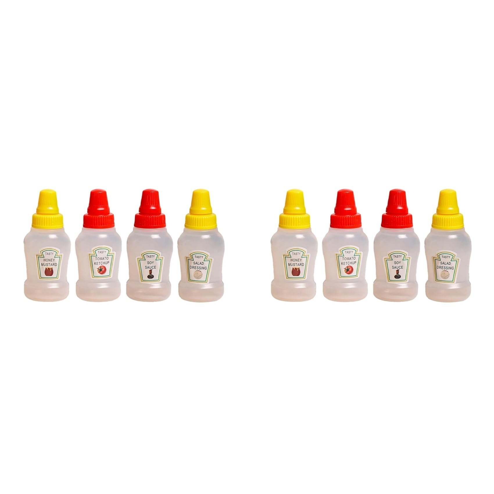 Hndhbfgrt 8X Mini Ketchup Bottles for Bento Box Accessories, Mini Condiment Bottles Plastic Bottles Containers Empty Ketchup