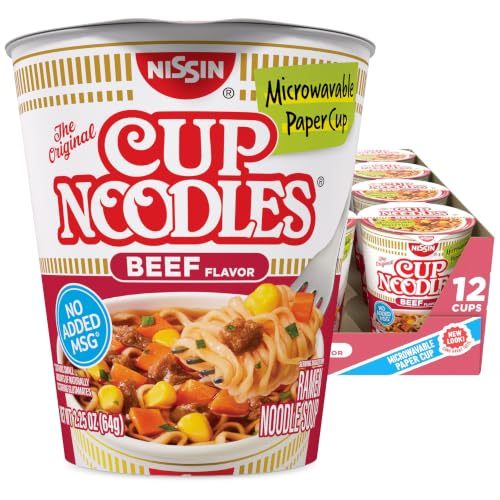 Nissin Cup Noodles Soup, Beef Flavor...