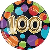 Balloon 100th Birthday Dessert Plates, 24 ct